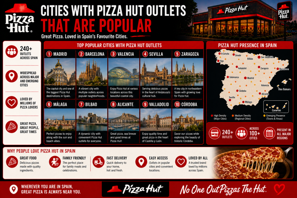 Cities with Pizza Hut Outlets that are popular