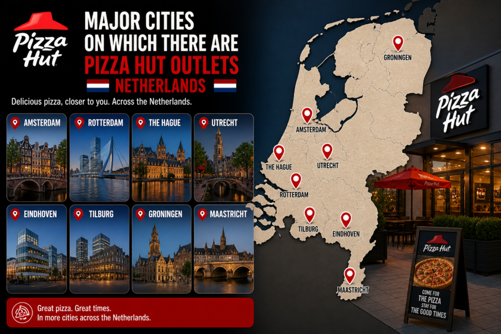 Major Cities on which there are Pizza Hut outlets