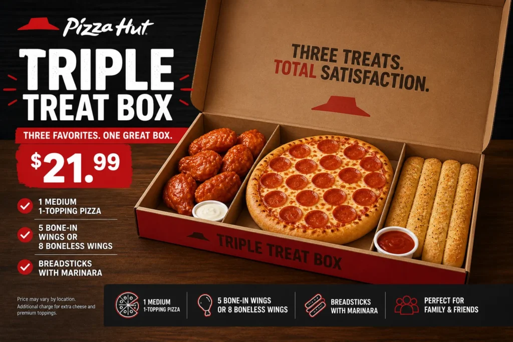 pizza hut deals Triple Treat Box - $21.99