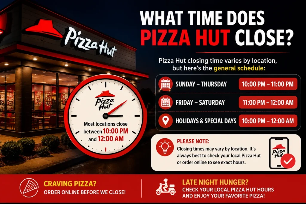 what time does pizza hut close​